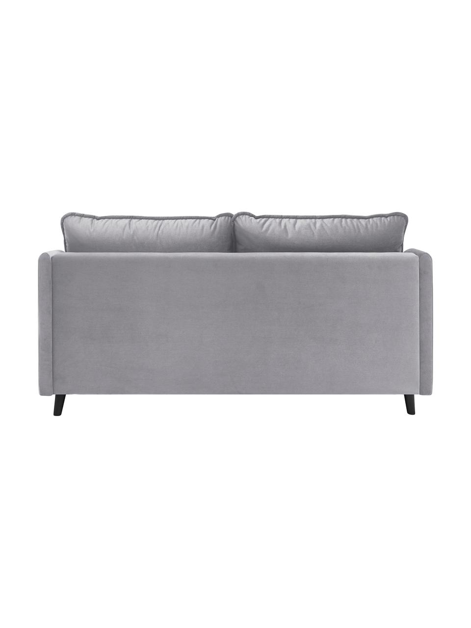 Sofa rozkładana z aksamitu Loft (3-osobowa), Tapicerka: 100% aksamit poliestrowy, Nogi: metal lakierowany, Jasny szary, S 191 x G 100 cm