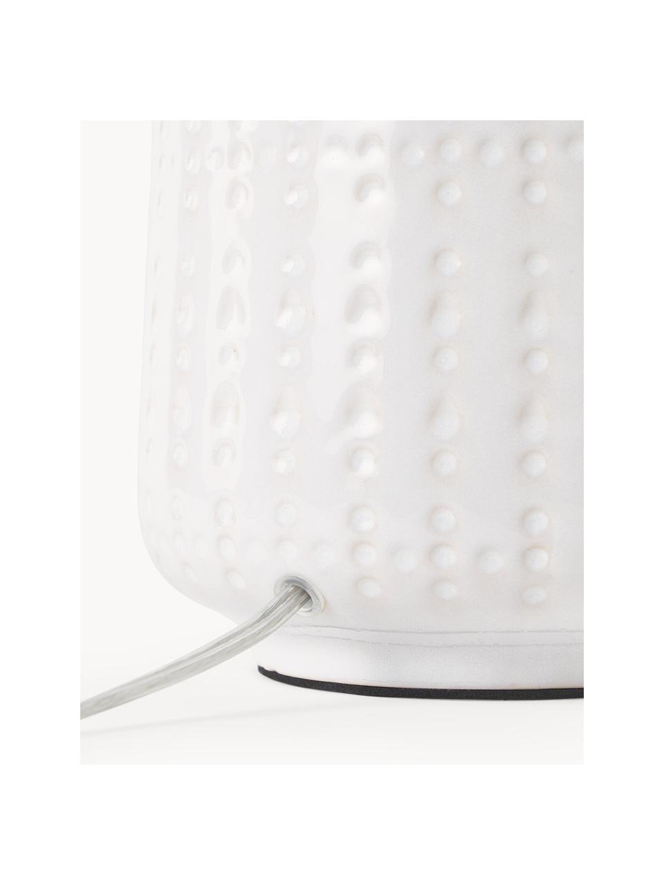 Lampada da tavolo grande in ceramica bianca Iva, Paralume: tessuto, Bianco, Ø 33 x Alt. 53 cm