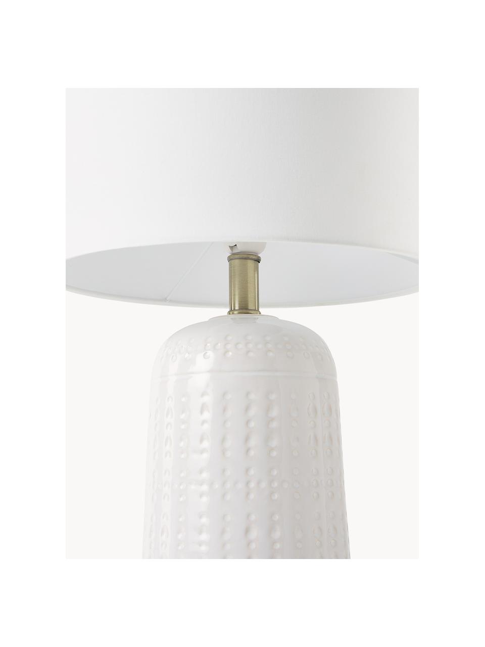 Grande lampe à poser en céramique blanche Iva, Blanc, Ø 33 x haut. 53 cm