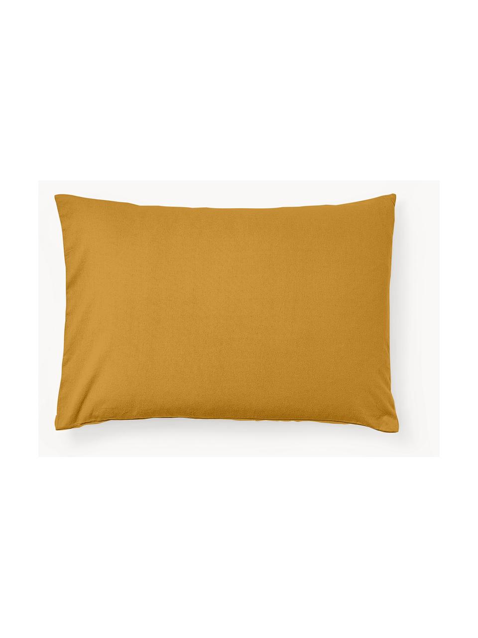 Funda de almohada de franela Biba, Amarillo mostaza, An 45 x L 110 cm