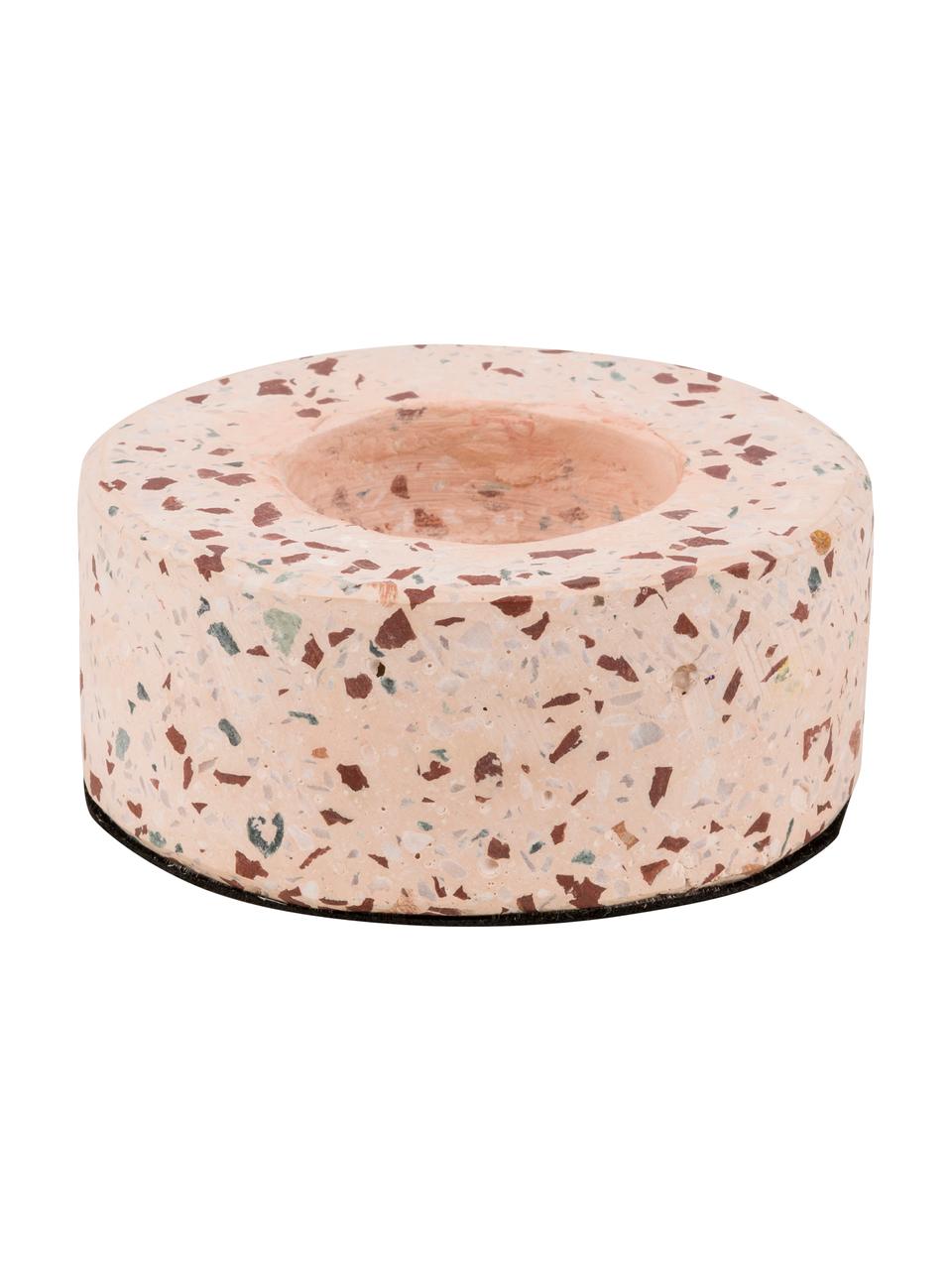 Bougeoir terrazzo Tessina, Pierre, Rose, multicolore, Ø 9 x haut. 4 cm