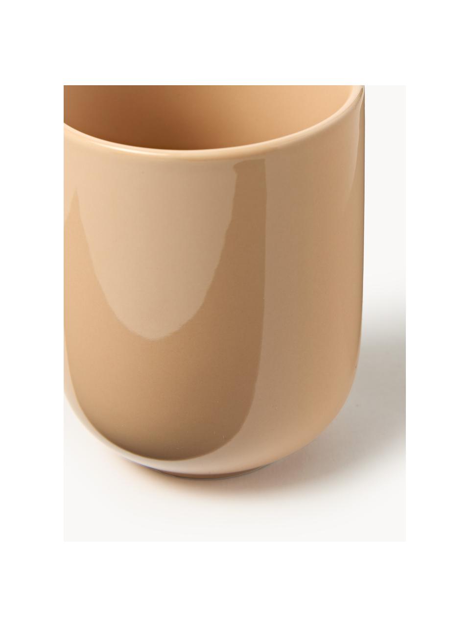 Tasses à café en porcelaine Nessa, 4 pièces, Porcelaine de haute qualité, émaillé, Pêche, haute brillance, Ø 8 x haut. 10 cm, 200 ml