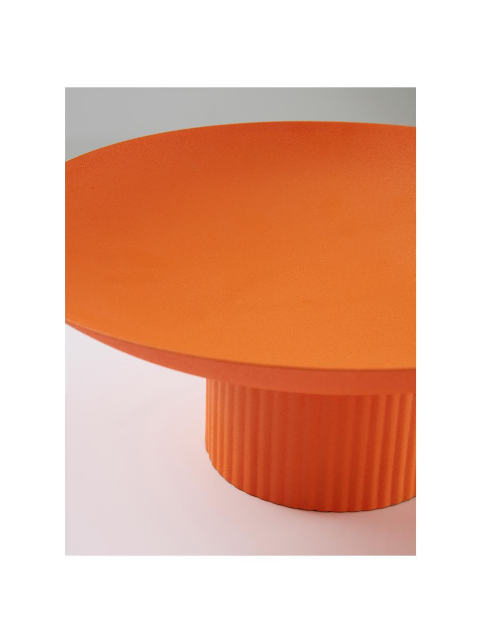 Centrotavola con base scanalata Tao, Ferro, verniciato a polvere, Arancione, Ø 30 x Alt. 12 cm