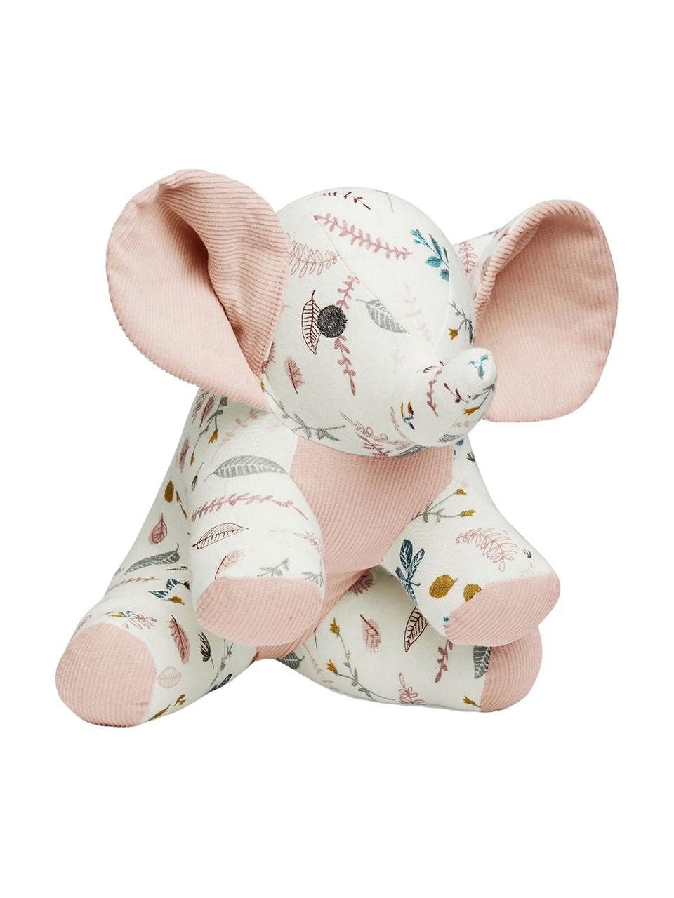 Knuffeldier Elephant van biokatoen, Bekleding: 100 % biokatoen, OCS-gece, Wit, rozetinten, geel, 20 x 21 cm