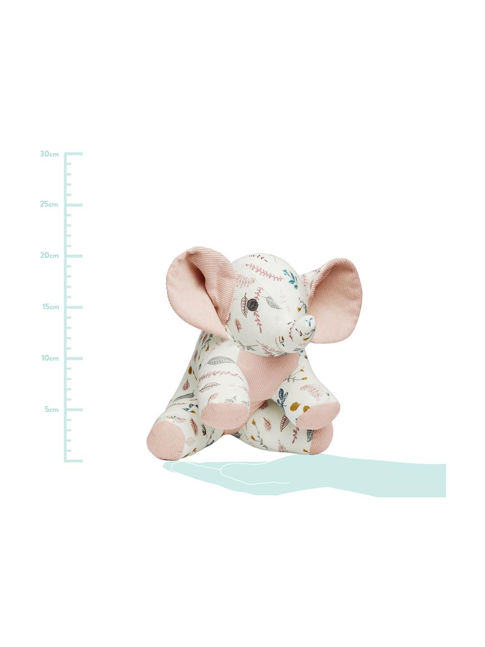 Knuffeldier Elephant van biokatoen, Bekleding: 100 % biokatoen, OCS-gece, Wit, rozetinten, geel, 20 x 21 cm