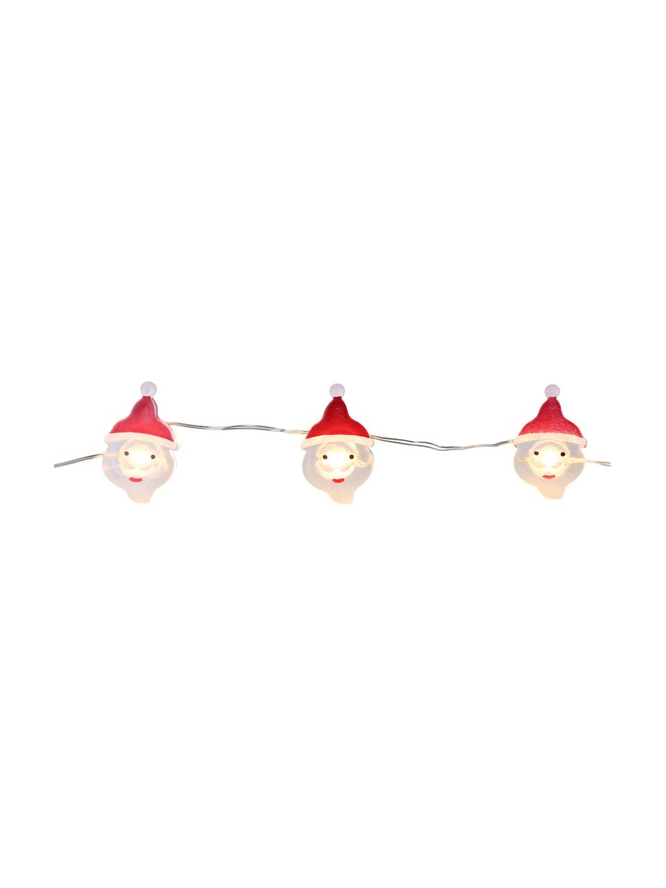 Ghirlanda a LED Santa Claus, Filo metallico, vetro acrilico, metallo, materiale sintetico, Bianco, rosso, Lung. 220 cm