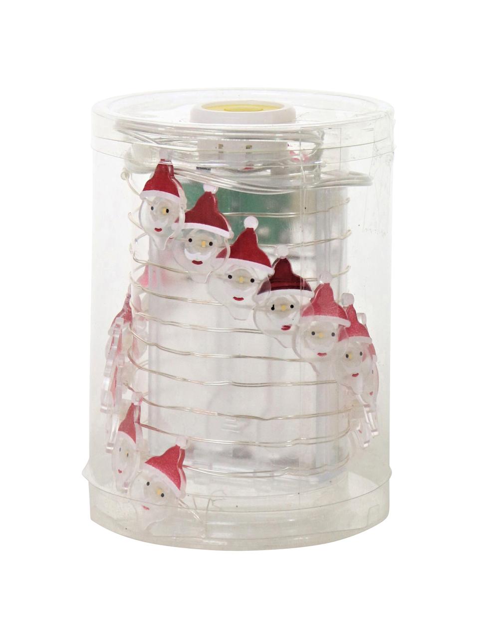 Ghirlanda a LED Santa Claus, Filo metallico, vetro acrilico, metallo, materiale sintetico, Bianco, rosso, Lung. 220 cm