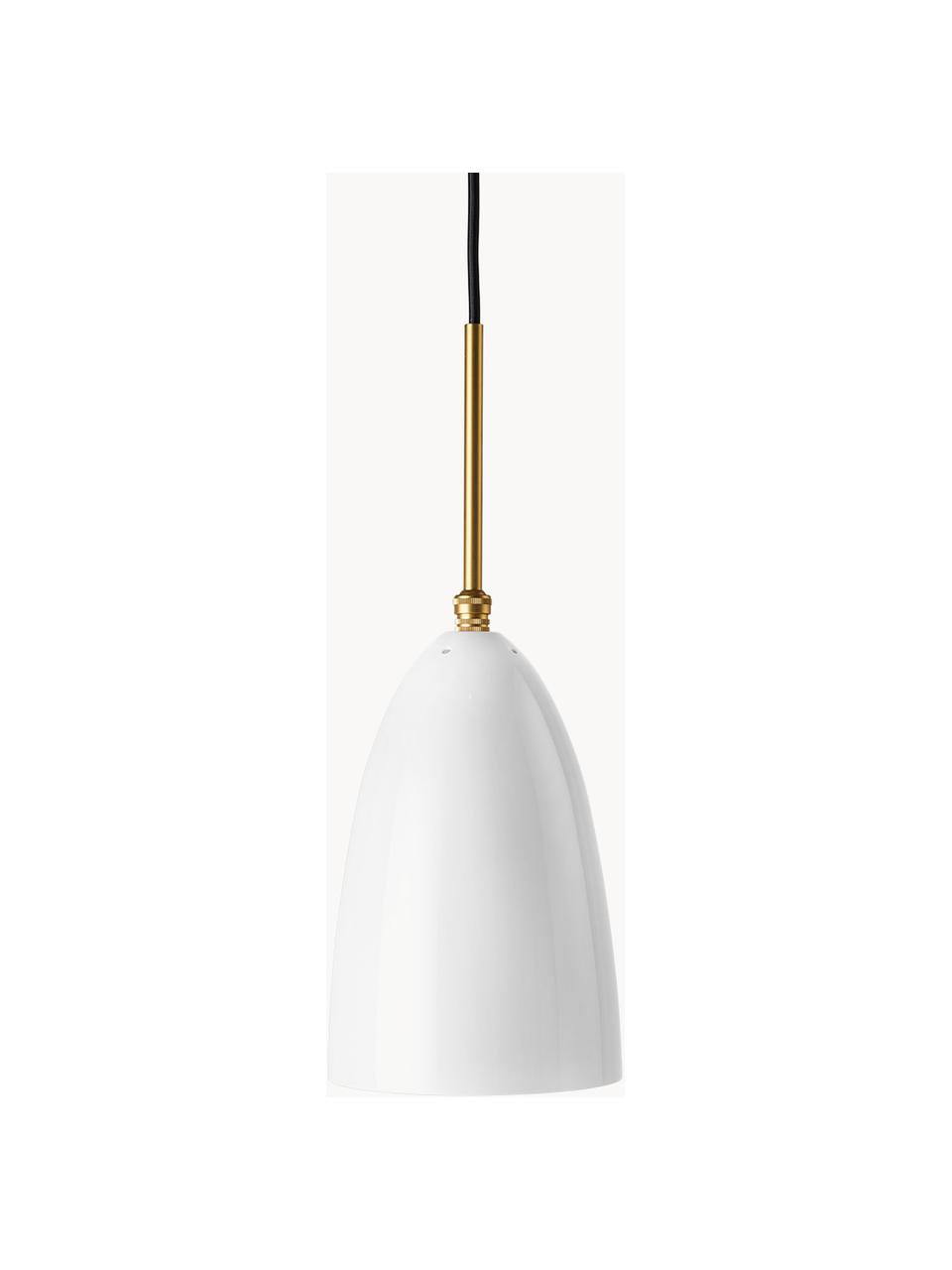 Lámpara de mesa pequeña Gräshoppa, Pantalla: aluminio con pintura en p, Cable: plástico, Blanco brillante, Ø 15 x Al 23 cm