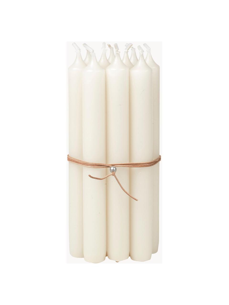 Dlhá sviečka Classic, 10 ks, Parafínový vosk, Lomená biela, V 19 cm