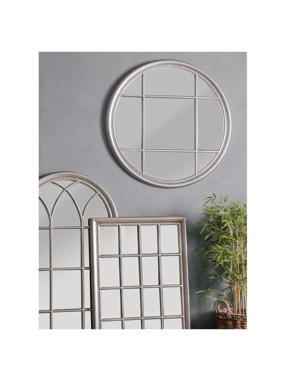Specchio rotondo da parete Eccleston, Cornice: legno, verniciato, Superficie dello specchio: lastra di vetro, Argento, Ø 100 x Prof. 4 cm