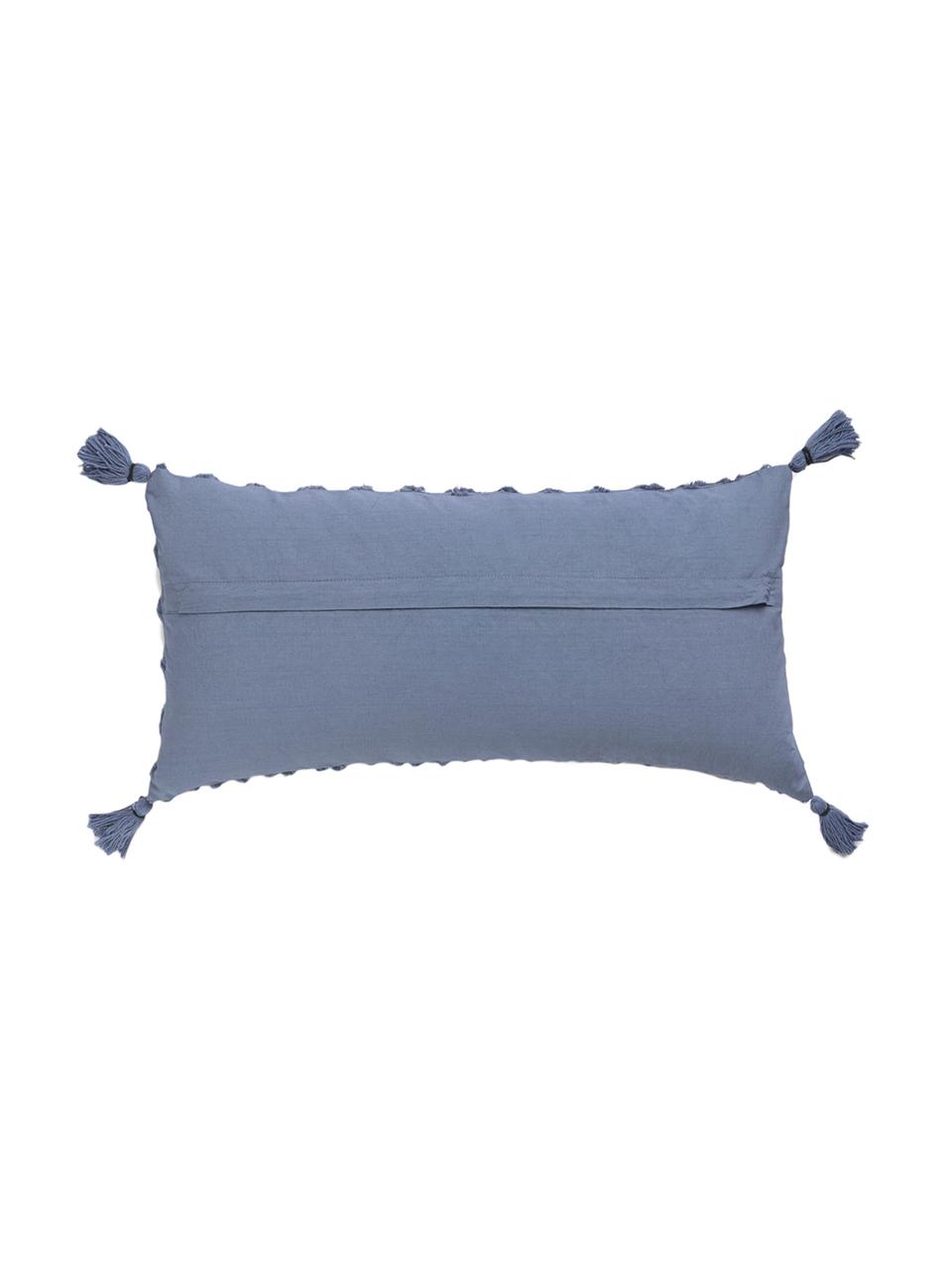 Kissenhülle Royal mit Hoch-Tief-Muster, 100% Baumwolle, Blau, 30 x 60 cm