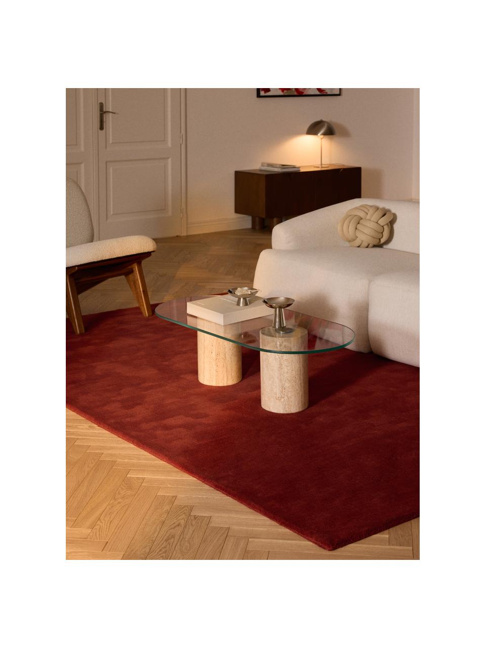 Tapis en laine tissé à la main Zayne, Rouge rouille, larg. 80 x long. 150 cm (taille XS)