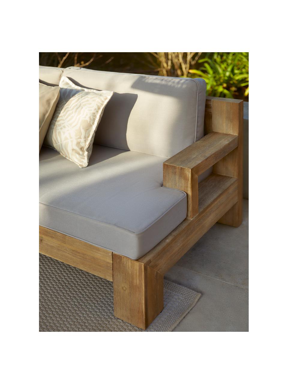Garten-Lounge-Set Joshua aus Akazienholz, 4-tlg., Gestell: Massives Akazienholz, Akazienholz, Grau, B 246 x T 80 cm