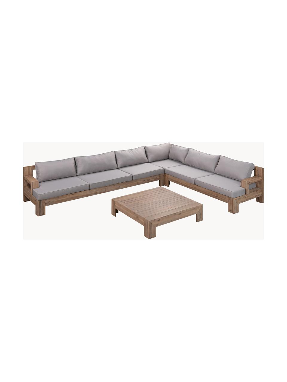 Modulares Garten-Lounge-Set Joshua aus Akazienholz, 4-tlg., Akazienholz, Grau, B 326 x T 248 cm