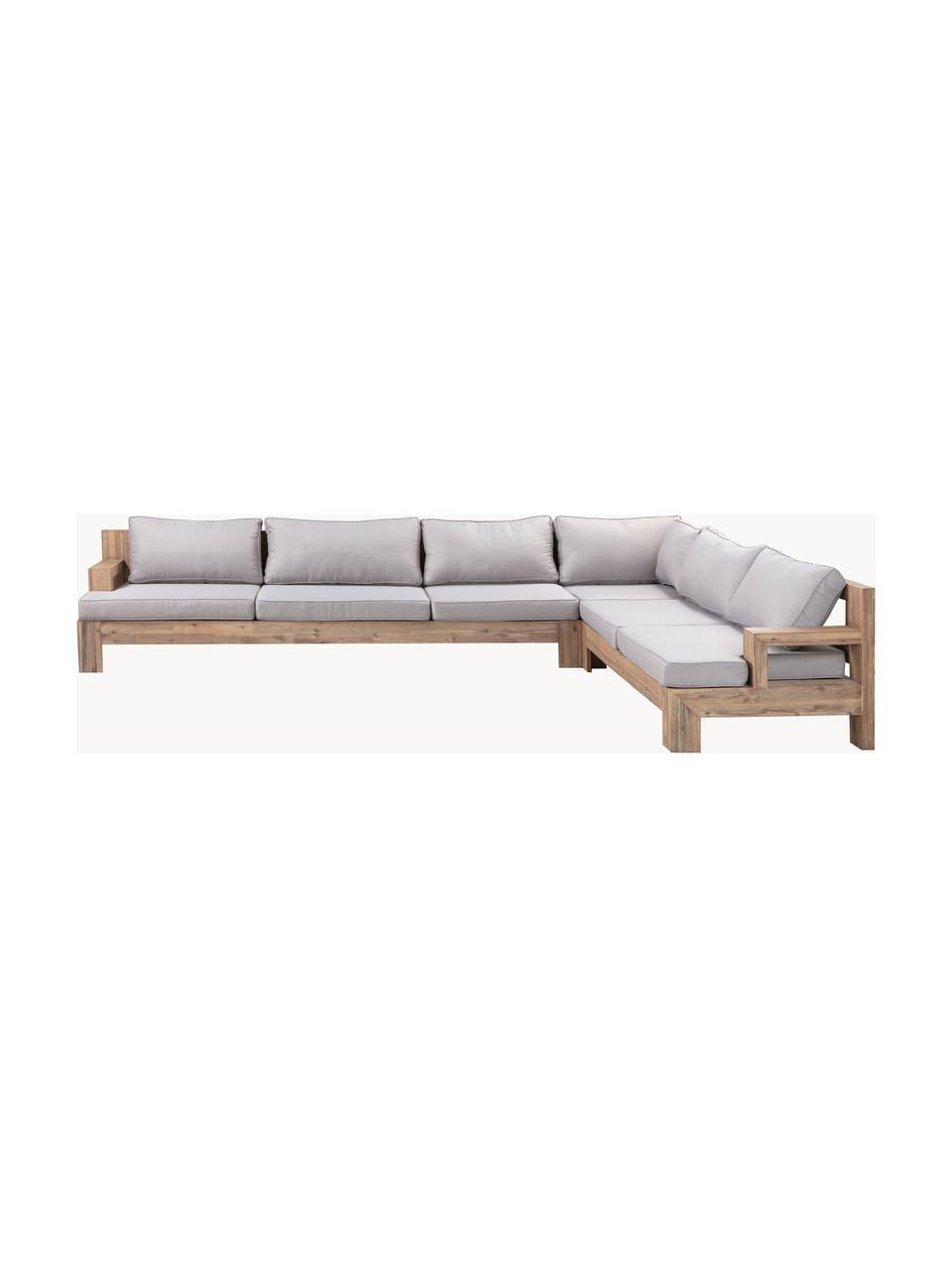 Modulares Garten-Lounge-Set Joshua aus Akazienholz, 4-tlg., Akazienholz, Grau, B 326 x T 248 cm