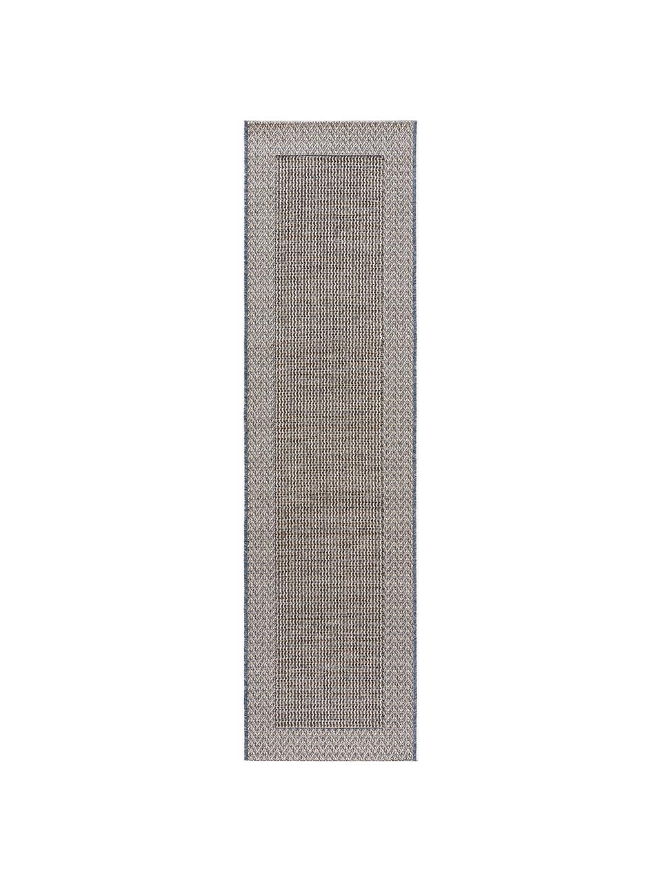 Behúň do interiéru/exteriéru River, 100 % polypropylén, Krémovobiela, modrá, antracitová, Š 70 x D 240 cm