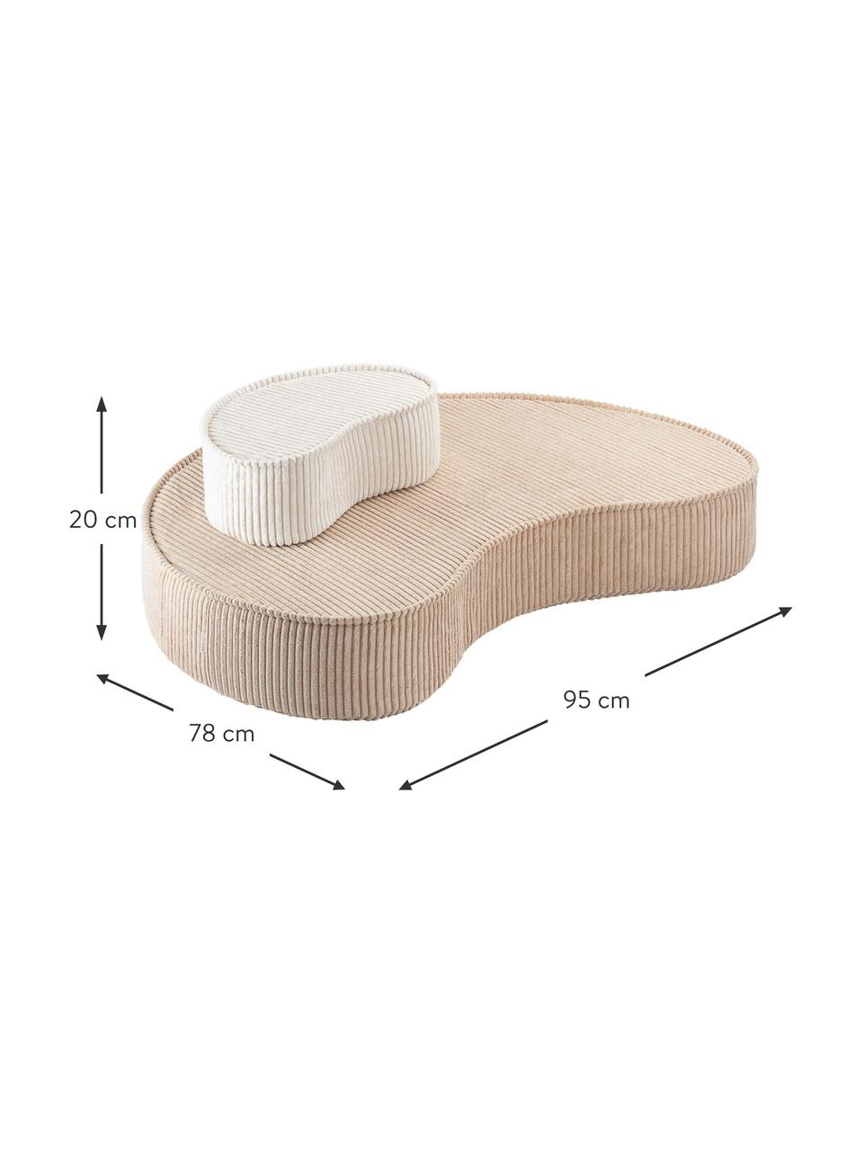Súprava sedacích vakov z menčestru Beans, 2 diely, Menčestrová béžová, Š 95 x V 20 cm