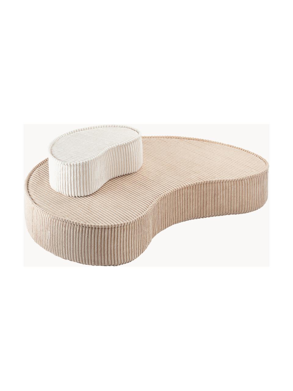 Asiento puf infantil Beans, 2 uds., Funda: pana (100% poliéster) pro, Pana beige, An 95 x Al 20 cm