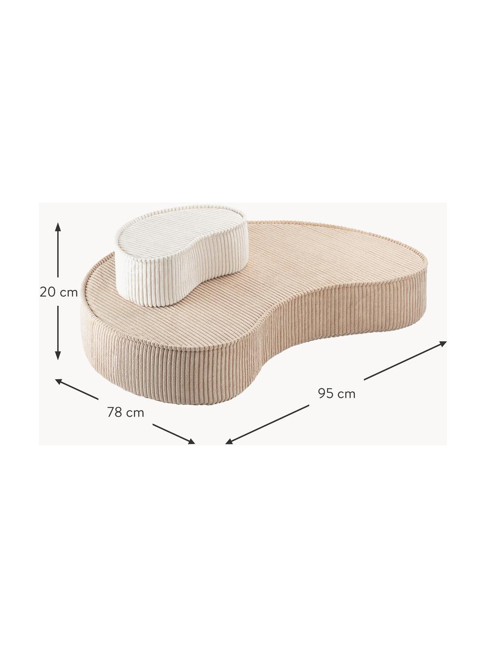 Asiento puf infantil Beans, 2 uds., Funda: pana (100% poliéster) pro, Pana beige, An 95 x Al 20 cm