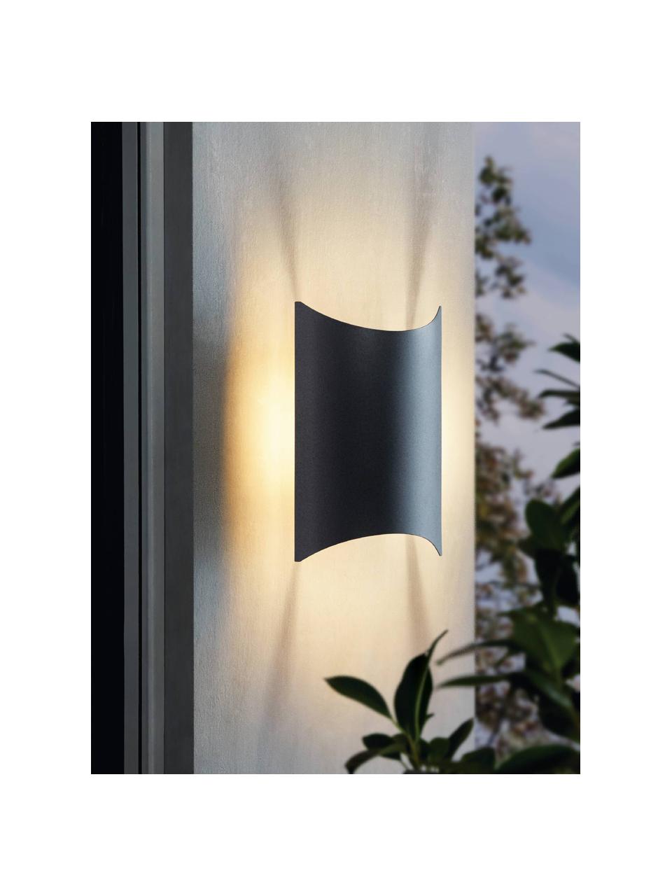 Outdoor LED wandlamp Lagasco, Lamp: verzinkt staal, Zwart, 19 x 28 cm