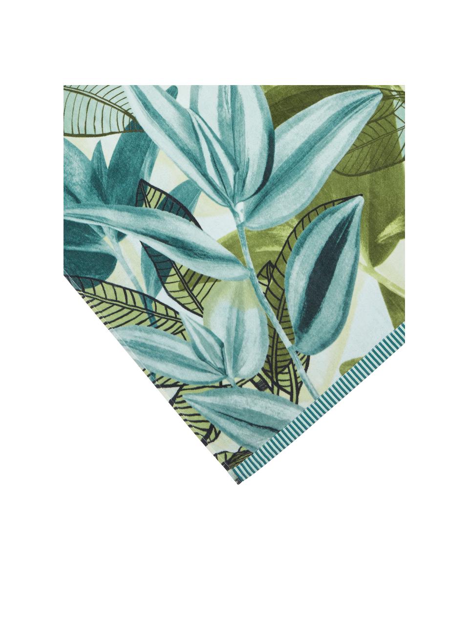 Strandlaken Jungle Vibe van katoen, 100% katoen, Blauwtinten, groentinten, B 100 x L 180 cm