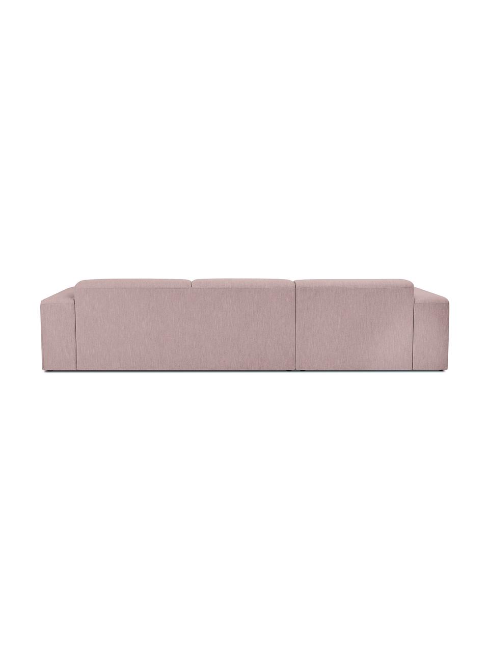 Ecksofa Melva (4-Sitzer) in Rosa, Bezug: Polyester Der hochwertige, Gestell: Massives Kiefernholz, Spa, Webstoff Rosa, B 319 x T 144 cm