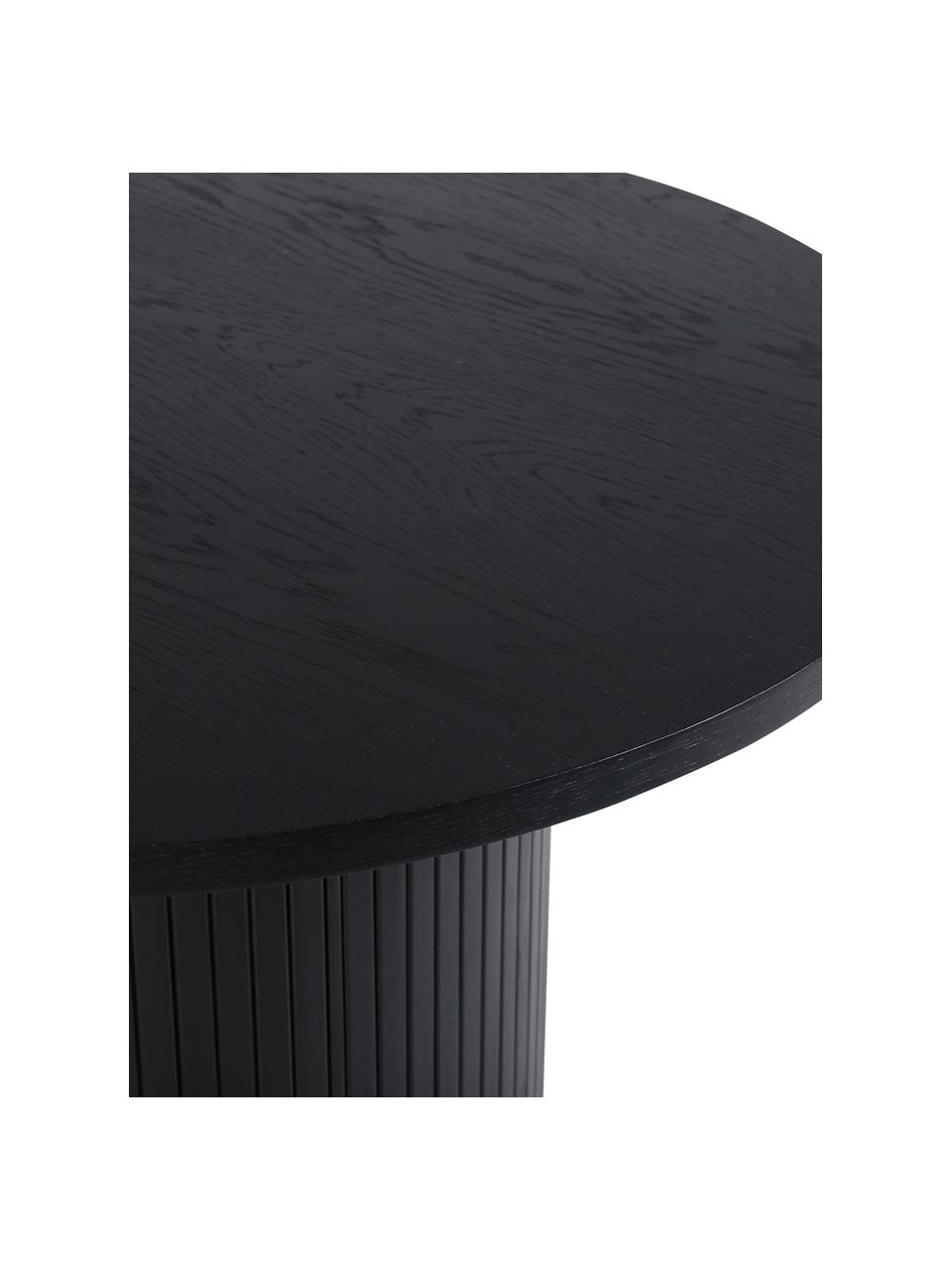 Table à manger ovale Bianca, 200 x 90 cm, Bois de chêne, noir laqué, larg. 200 x prof. 90 cm