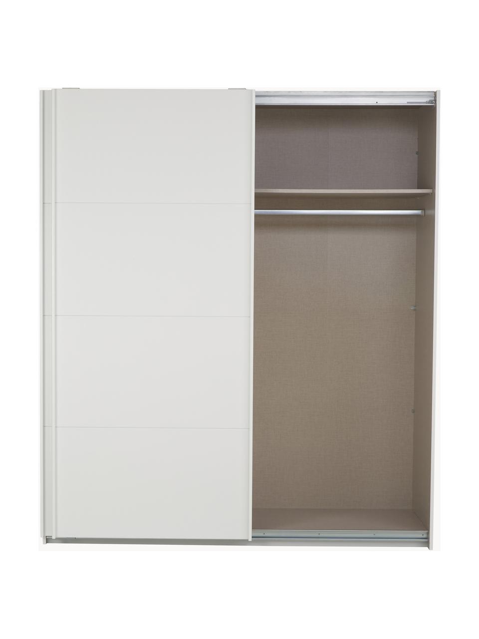 Schwebetürenschrank Mia, 2-türig, Holzwerkstoff aus heimischen Hölzern aus nachhaltiger Forstwirtschaft, beschichtet, Weiß, B 180 x H 210 cm