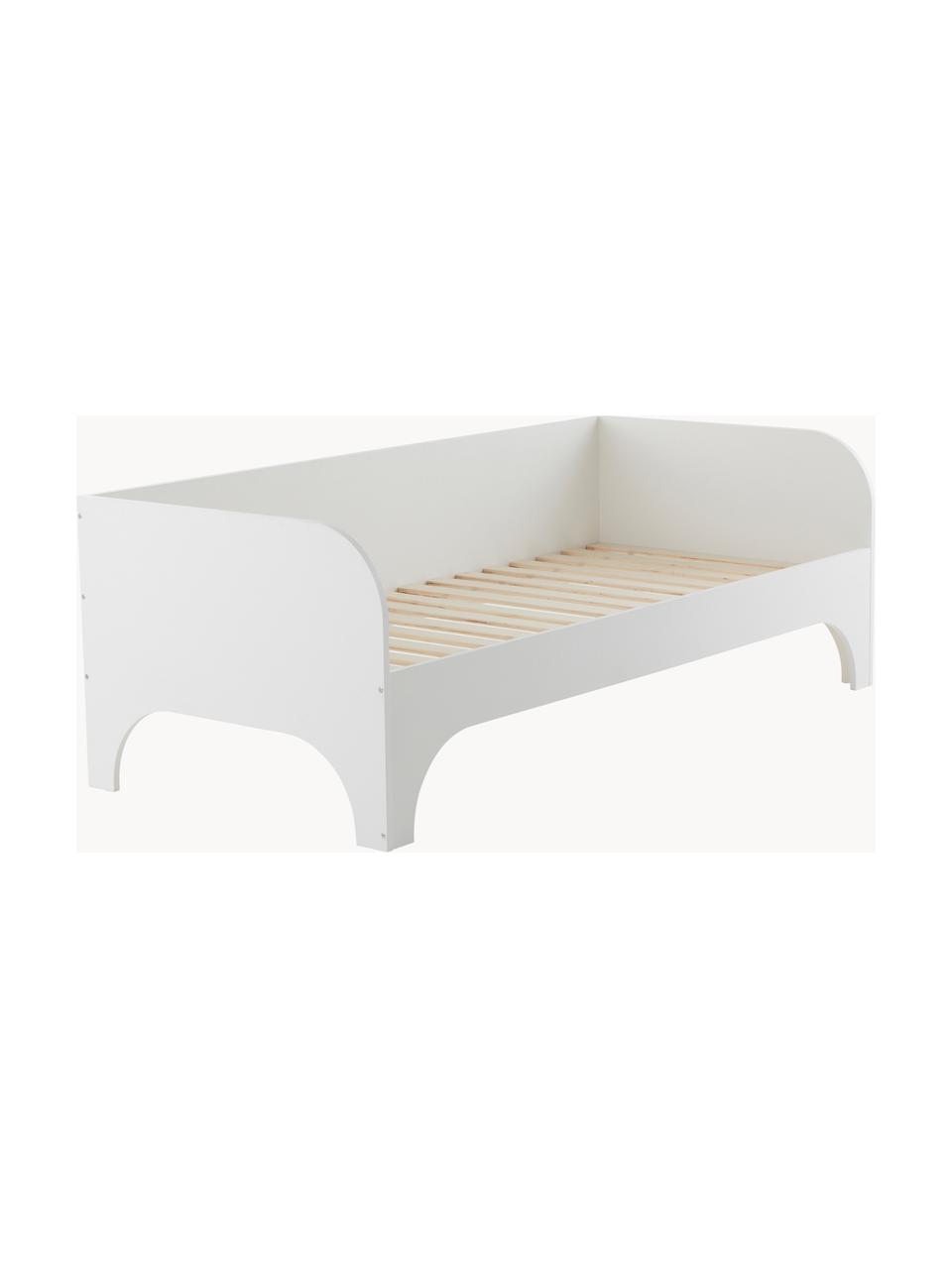 Cama infantil de madera Phant, 90 x 200 cm, Tablero de fibras de densidad media (MDF), Madera pintado blanco, An 90 x L 200 cm