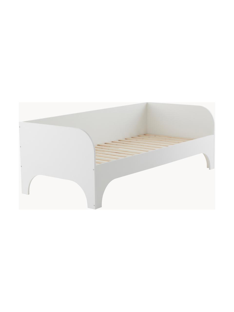 Dřevěná dětská postel Phant, 90 x 200 cn, Dřevovláknitá deska střední hustoty (MDF), Dřevo, lakováno bílou barvou, Š 90 cm, D 200 cm