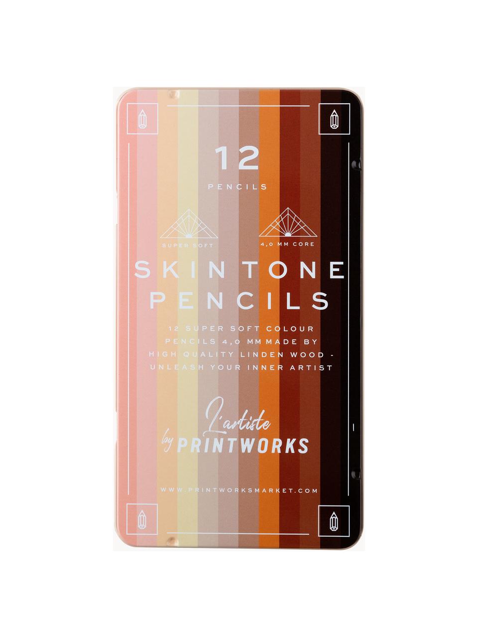 Crayons de couleur Skin Tone, 12 élém., Multicolore, Ø 11 x haut. 19 cm