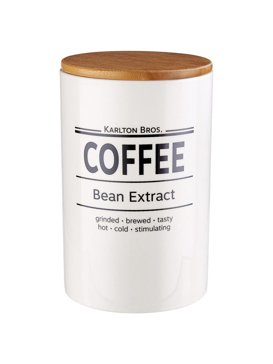 Aufbewahrungsdose Karlton Bros. Coffee, Porzellan, Weiß, Schwarz, Braun, Ø 11 x H 18 cm, 1.1 L