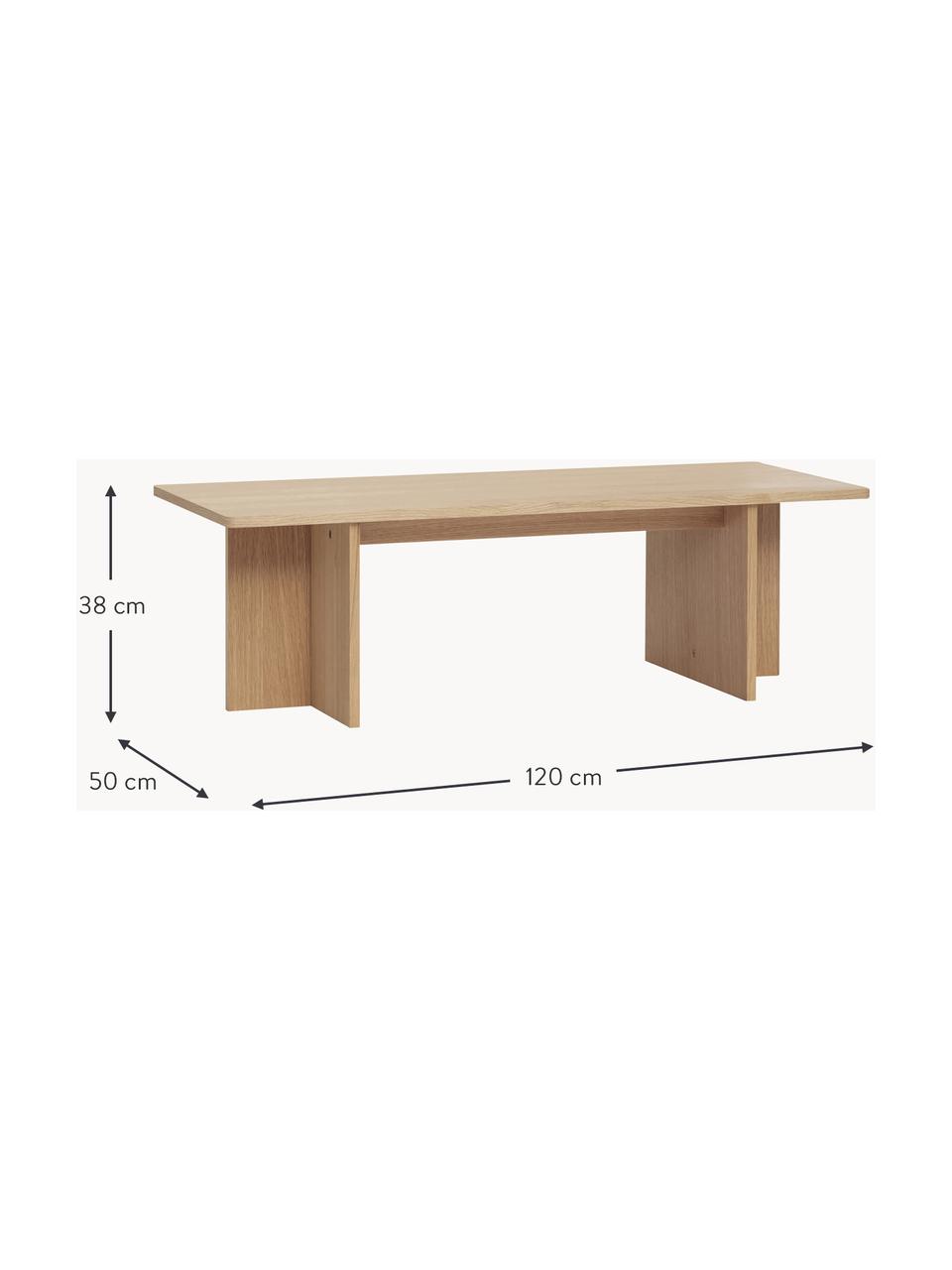 Mesa de centro de madera Split, Chapa de madera de roble

Este producto está hecho de madera de origen sostenible y con certificación FSC®., Madera de roble, An 120 x F 50 cm