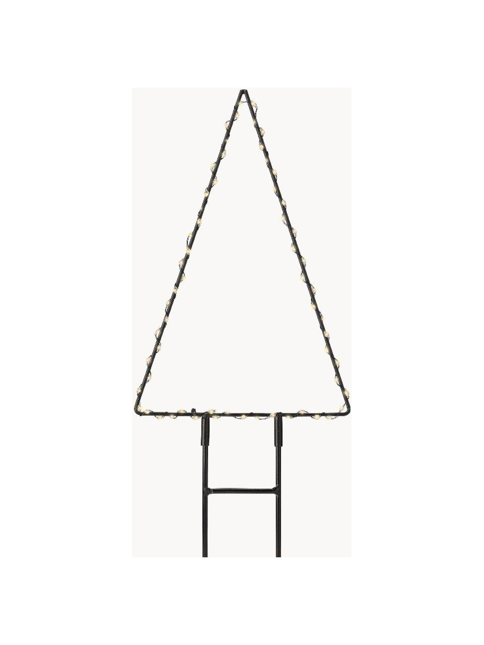 Pieza luminosa LED para exterior árbol de Navidad Winter, a pilas con temporizador, Metal recubierto, Negro, An 18 x Al 27 cm