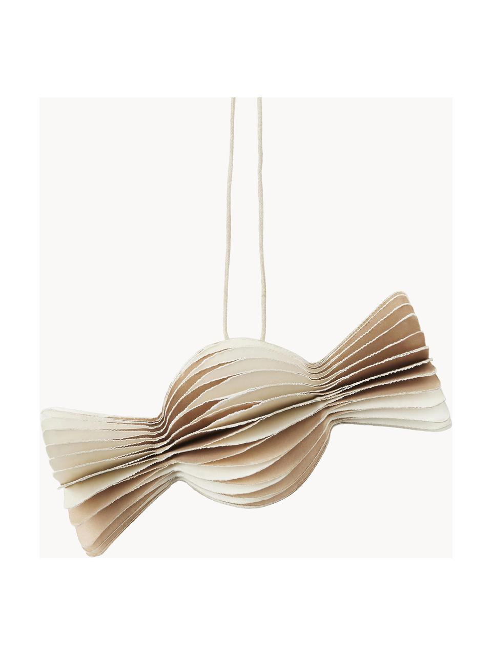 Kerstboomhangers Julet in snoepvorm, 4 stuks, Papier, Beige, B 8 x H 4 cm