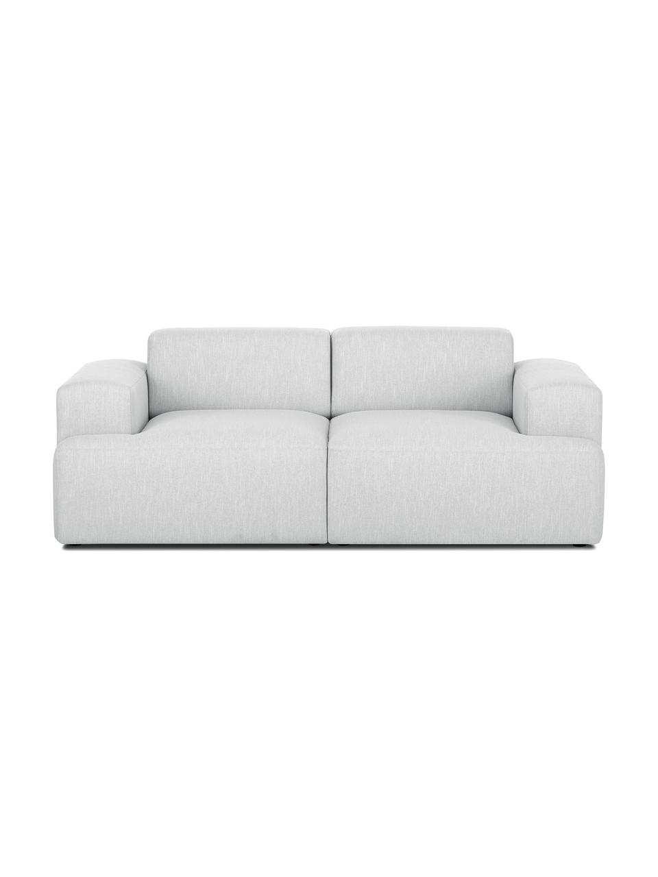 Sofa Melva (2-osobowa), Tapicerka: poliester Dzięki tkaninie, Nogi: lite drewno bukowe, lakie, Jasny szary, S 200 x G 101 cm