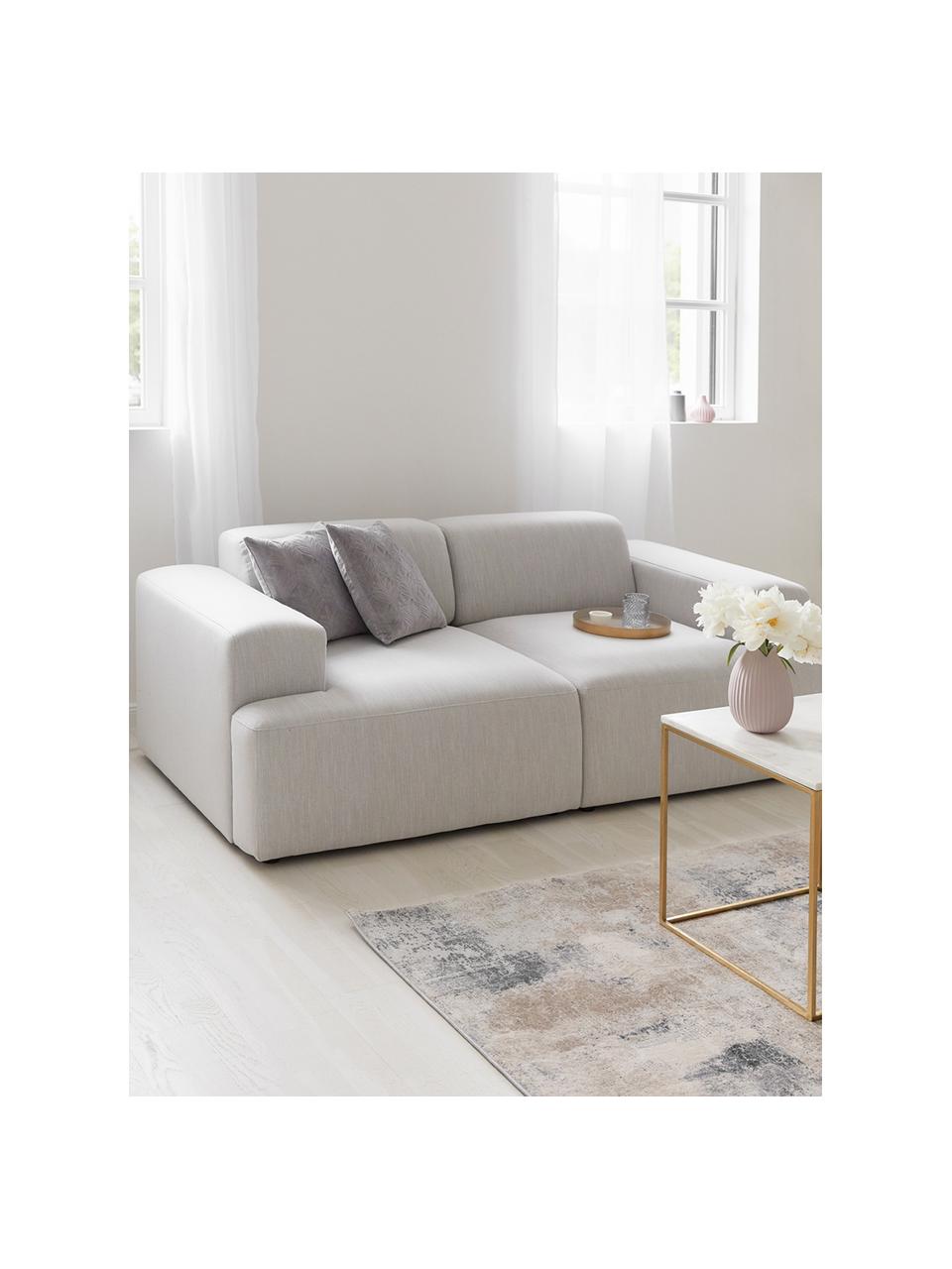 Sofa Melva (2-Sitzer) in Hellgrau, Bezug: Polyester Der hochwertige, Gestell: Massives Kiefernholz, Spa, Webstoff Hellgrau, B 200 x T 101 cm