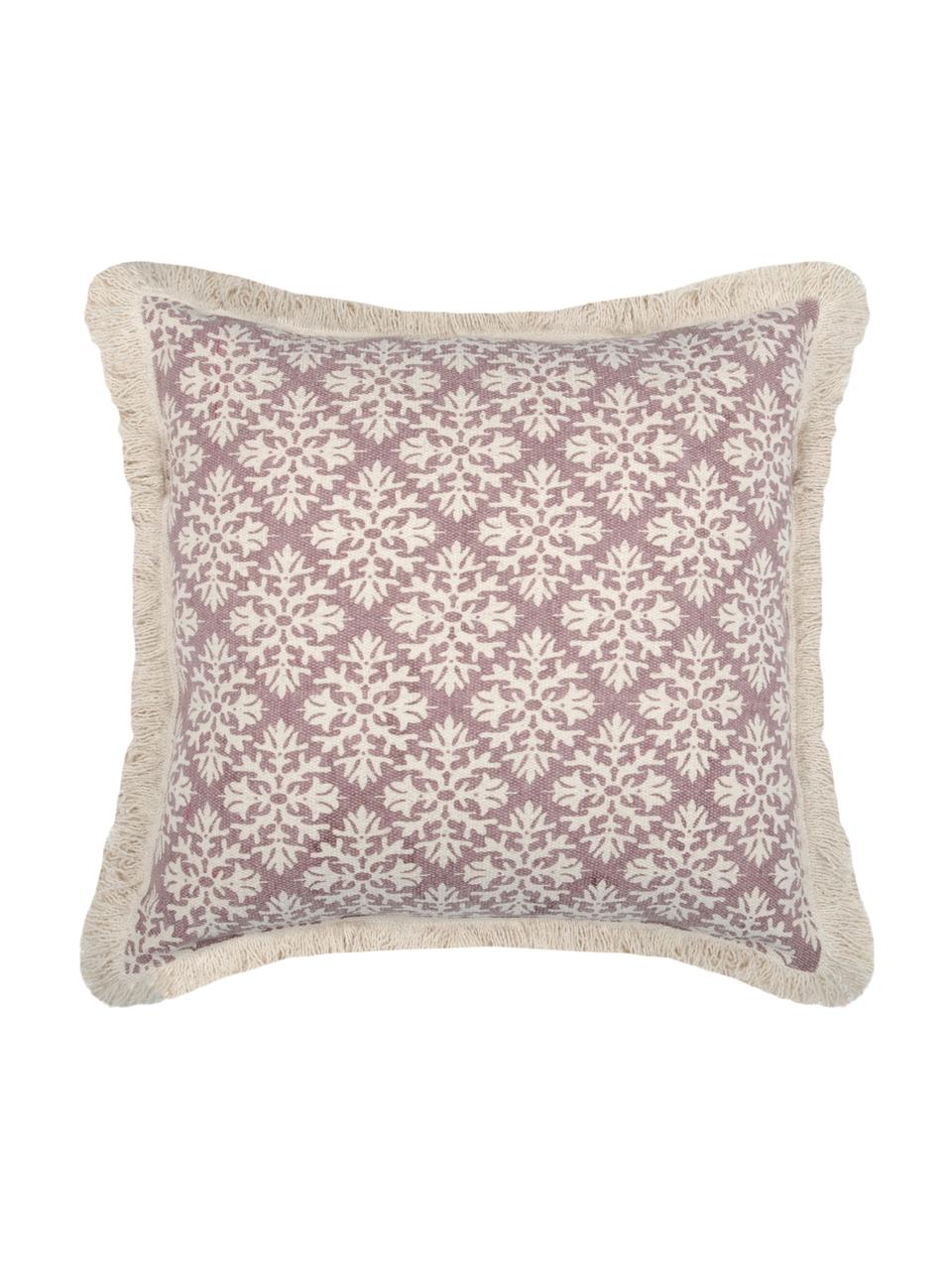 Coussin à imprimés Blush, Mauve, blanc cassé