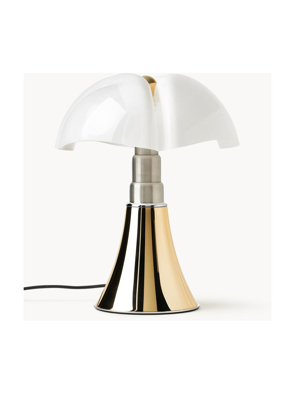 Stmievateľná stolová LED lampa Pipistrello, Odtiene lesklej zlatej, Ø 27 x V 35 cm