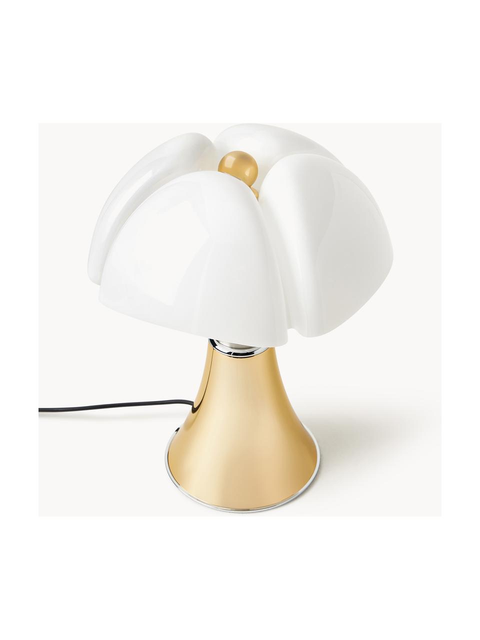 Lámpara de mesa LED regulable Pipistrello, Estructura: metal, aluminio pintado, Dorado brillante, Ø 27 x Al 35 cm