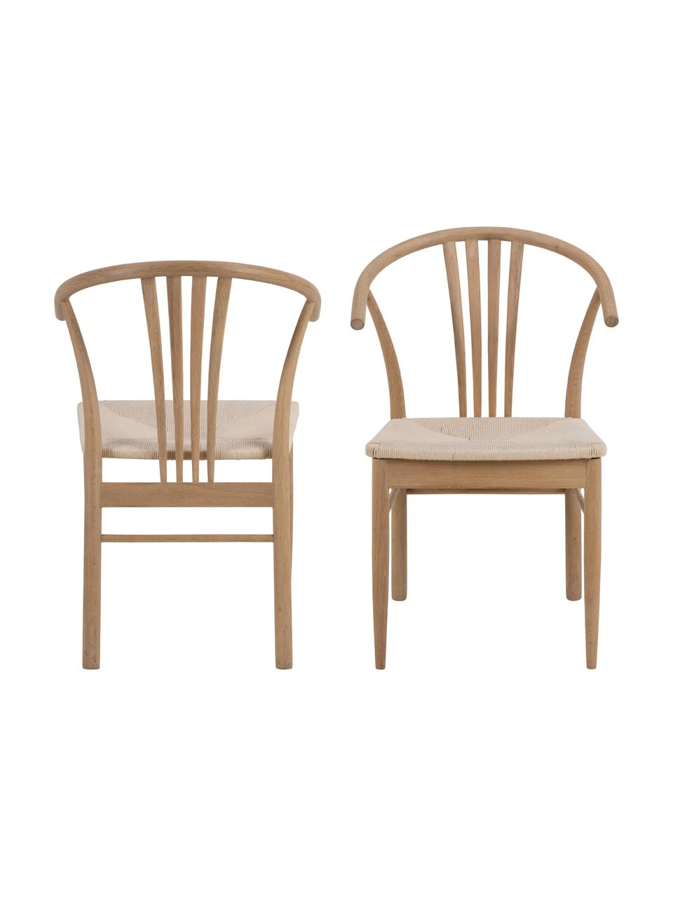 Chaise en bois avec cannage York, Bois de chêne, larg. 54 x prof. 54 cm