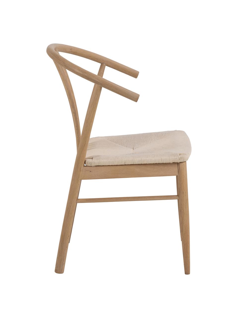 Dřevěná židle s područkami s vrbovým výpletem York, Dubové dřevo, Š 54 cm, H 54 cm