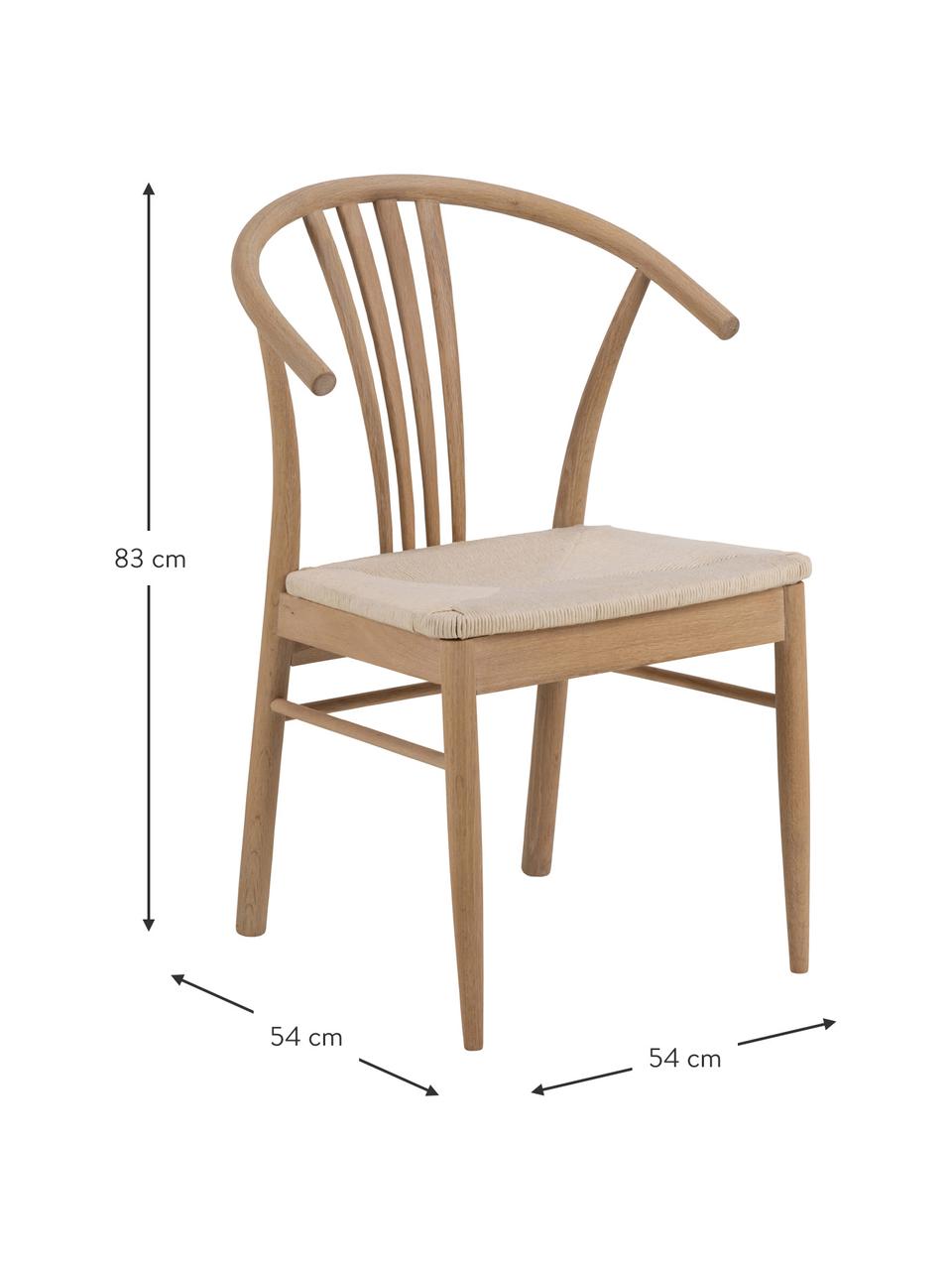 Drevená stolička s opierkami York, Dubové drevo, Š 54 x H 54 cm