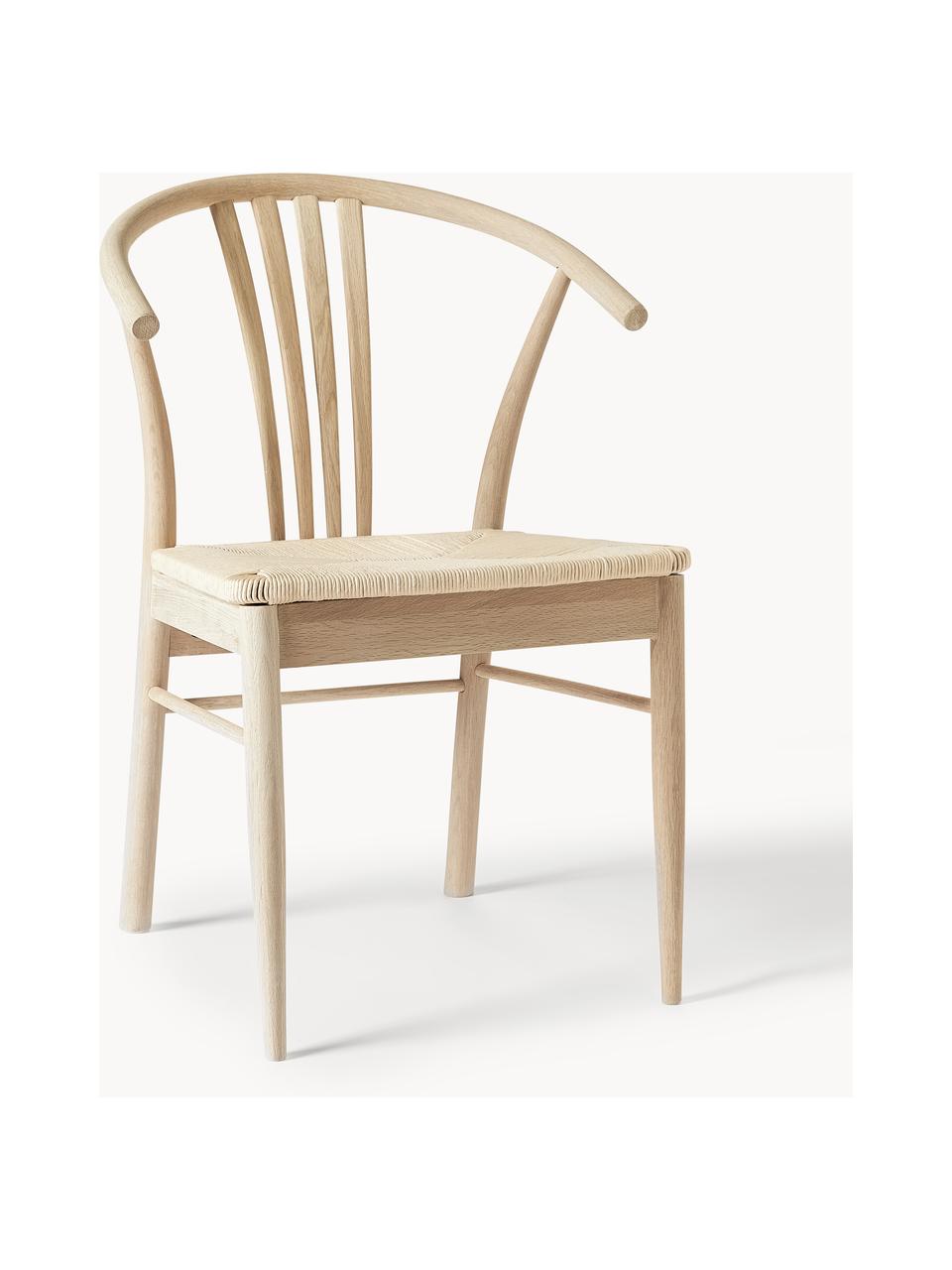 Dřevěná židle s područkami s vrbovým výpletem York, Dubové dřevo, Š 54 cm, H 54 cm