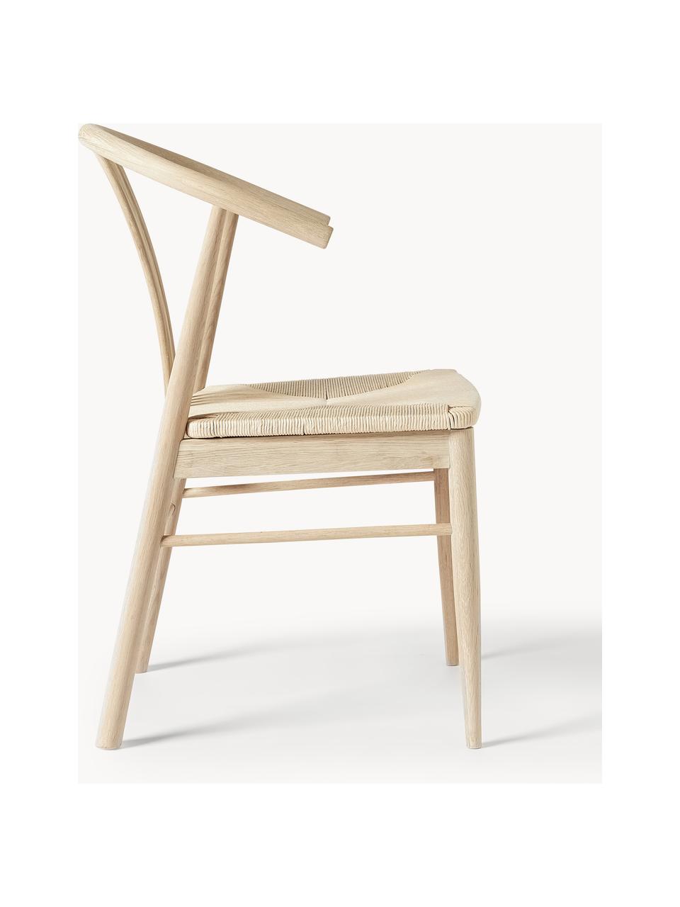 SIlla con reposabrazos York, Estructura: madera de roble, pigmenta, Asiento: mimbre de junco, Madera de roble, An 54 x Al 54 cm