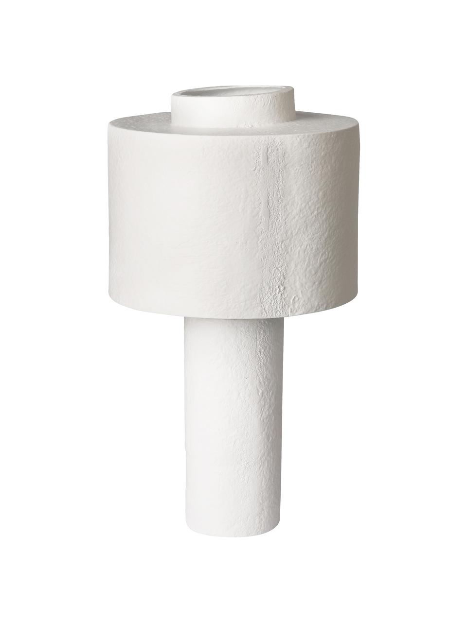Dimbaar nachtlampje Gesso, Lampenkap: polyresin, gesso, Lampvoet: polyresin, gesso, Wit, Ø 28 x H 51 cm
