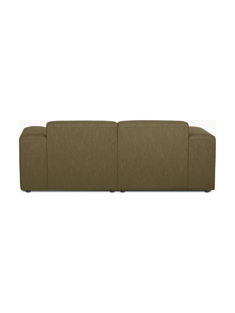 Ecksofa Melva (3-Sitzer), Bezug: 100% Polyester Der hochwe, Gestell: Massives Kiefernholz, Spa, Webstoff Olivgrün, B 239 x T 143 cm, Eckteil links