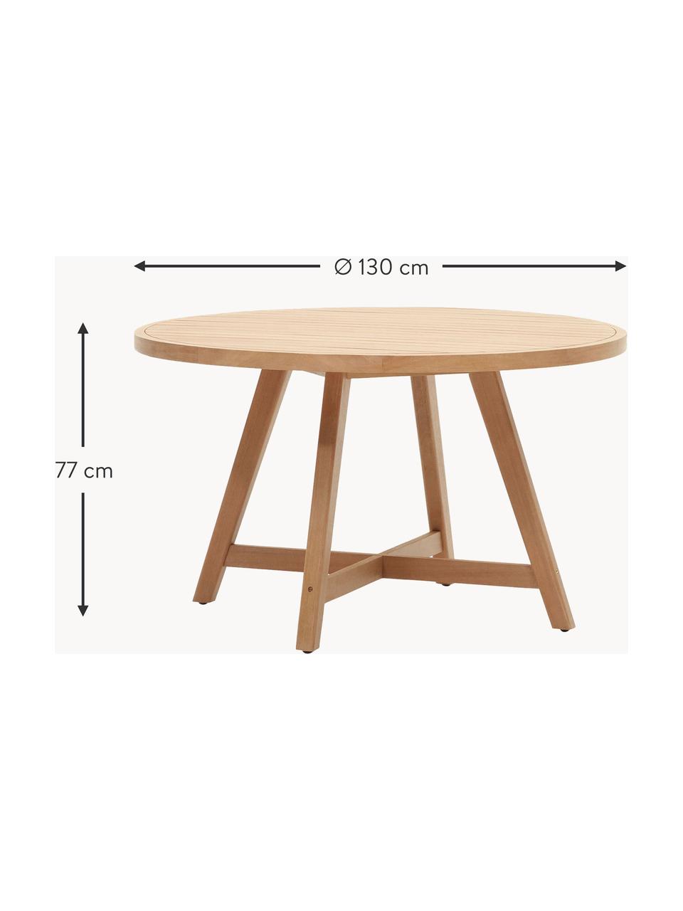 Kulatý zahradní stůl z eukalyptového dřeva Urgell, Eukalyptové dřevo, Eukalyptové dřevo, Ø 130 cm, V 77 cm