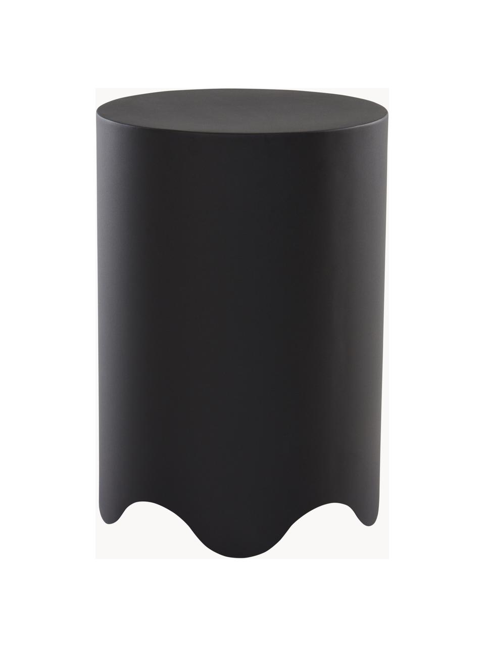 Runder Beistelltisch Boom, Eisen, pulverbeschichtet, Schwarz, Ø 38 x H 55 cm