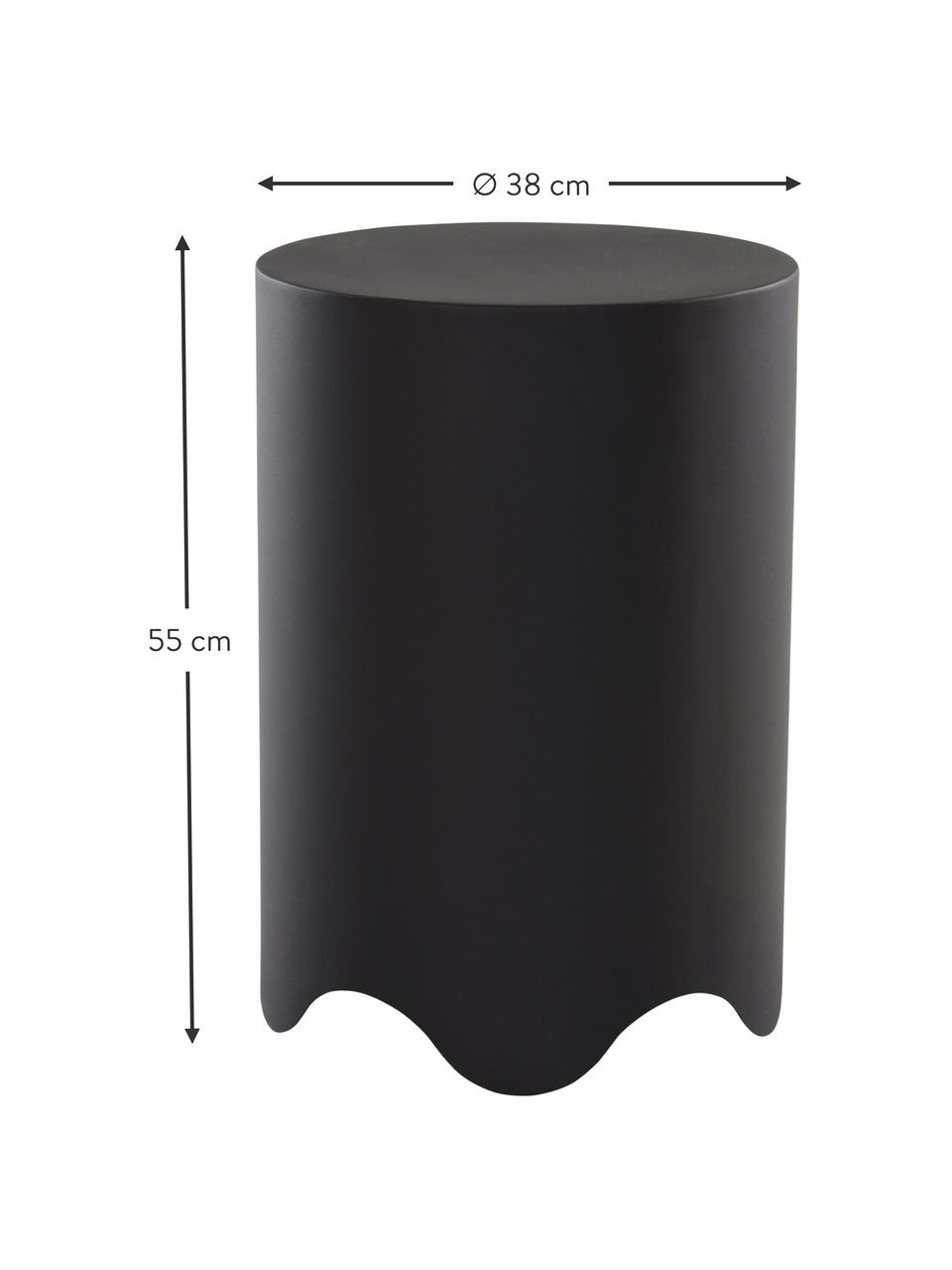 Kulatý odkládací stolek Boom, Železo s práškovým nástřikem, Černá, Ø 38 cm, V 55 cm